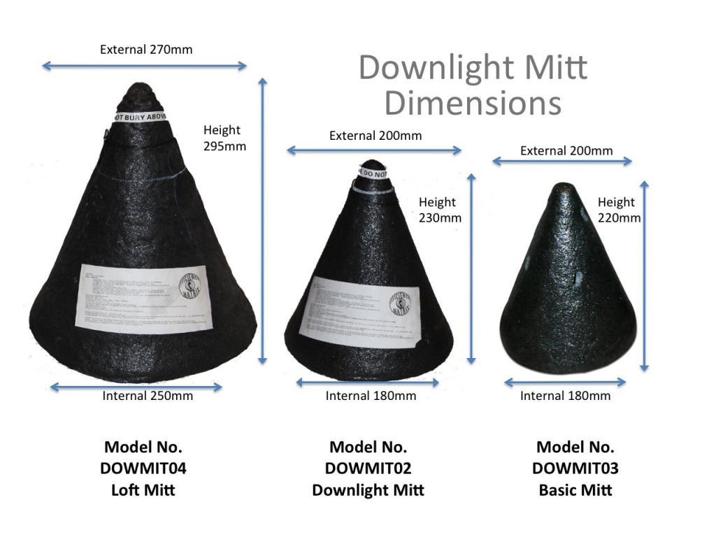 Downlight cover Dimensions