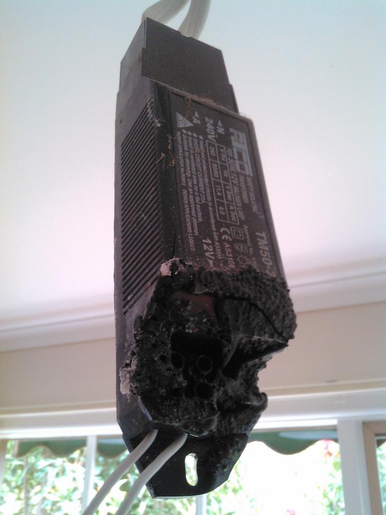 Burned Iron core transformer