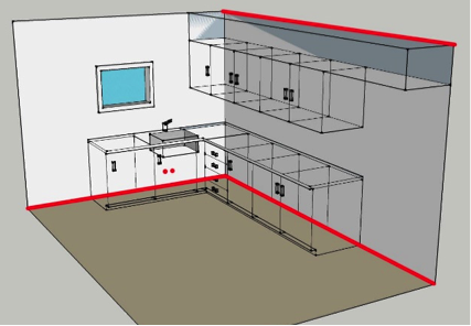 Leakage point to seal in a kitchen