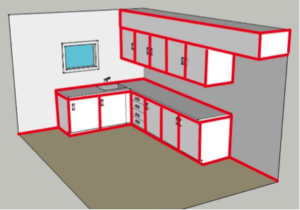 Leakage points to seal in a kitchen as a retrofit