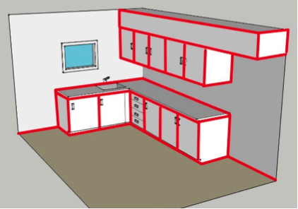 Leakage points to seal in a kitchen as a retrofit