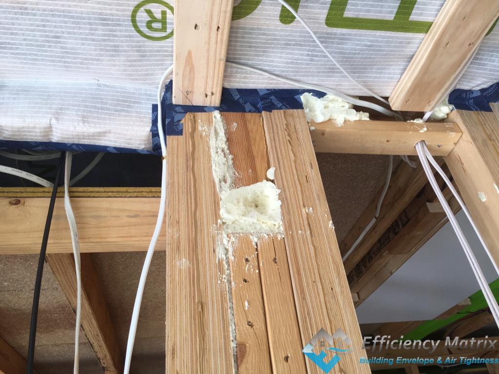 Expandafoam isnt the bet product to use for air tightness - Efficiency Matrix Expandafoam is not air tight, especially once you cut it back.
