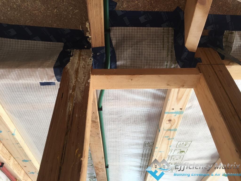 Caulk in between bearers. - Efficiency Matrix Double studs leak, and they leak all the way down