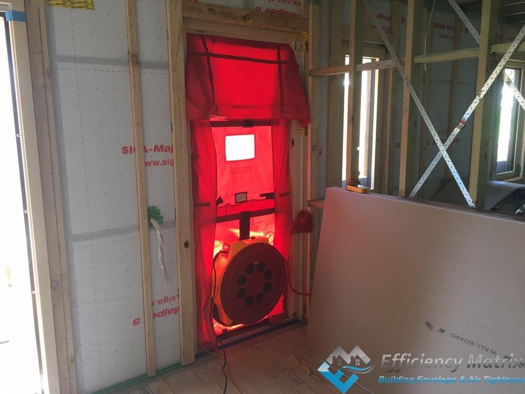 Passive house Blower Door setup - Efficiency Matrix Passive House Blower Door Setup