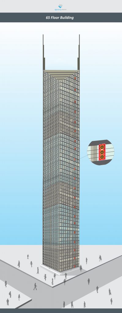 65 floor building MC blower door point - Efficiency Matrix Large Fan blower Door test