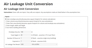 Air Tightess conversion
